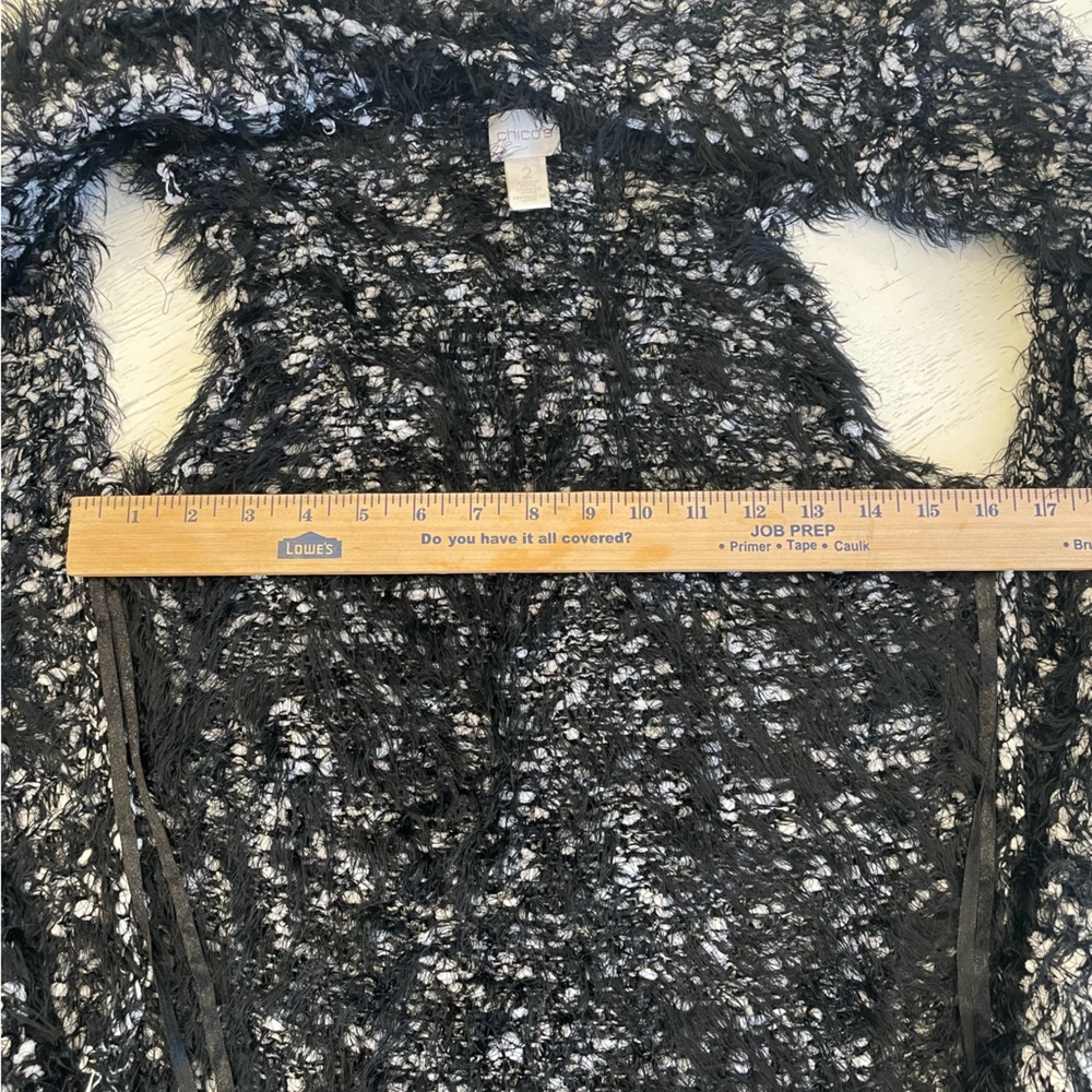 Chico's Black and White Terri Sweater Vest - Picture 4 of 7